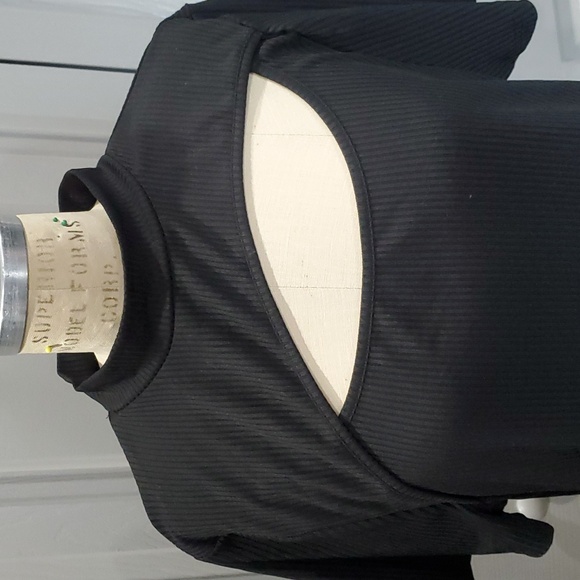 WOMENS COLLARED BLACK TEXTURED KNIT TSHIRT WITH CHEST CUTOUT SIZE 3X - Picture 4 of 11